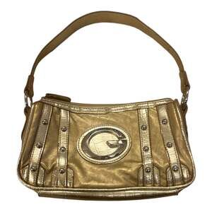 Guess Metallic Gold Crocodile Mini Handbag Purse